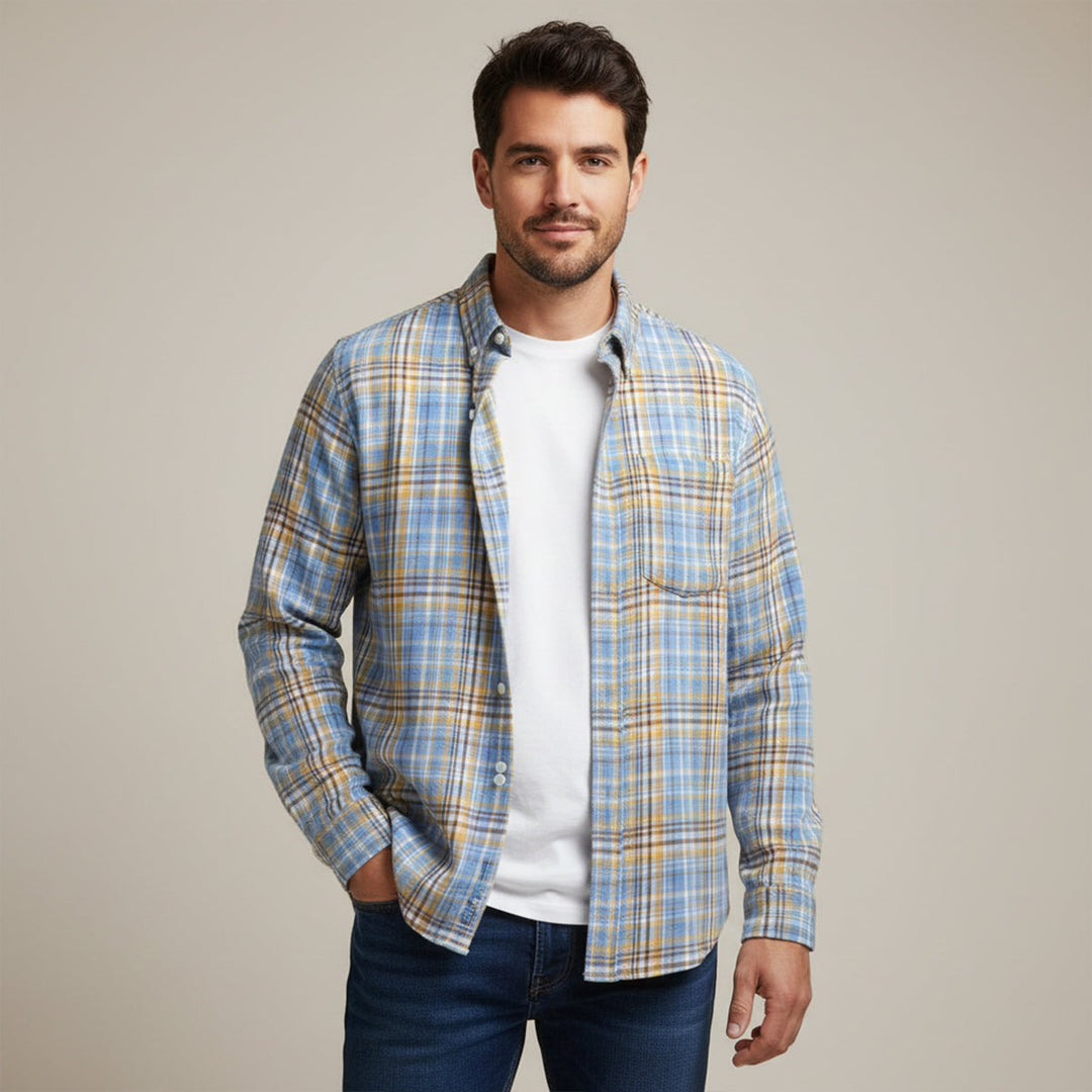 La chemise à carreaux décontractée rétro pour homme Glenhurst