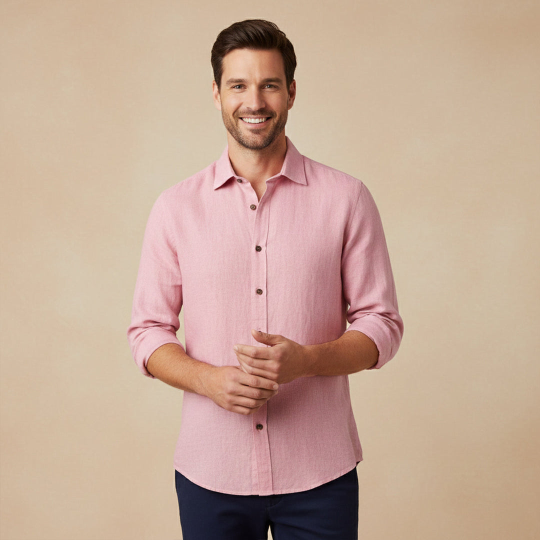 La Chemise en Lin Vintage à Manches Longues Zurich pour Hommes