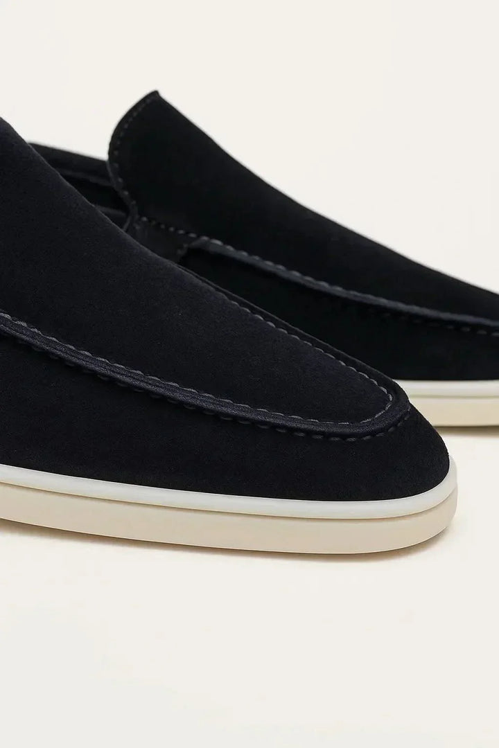 Mocassin Classique en Suède Bleu Marine