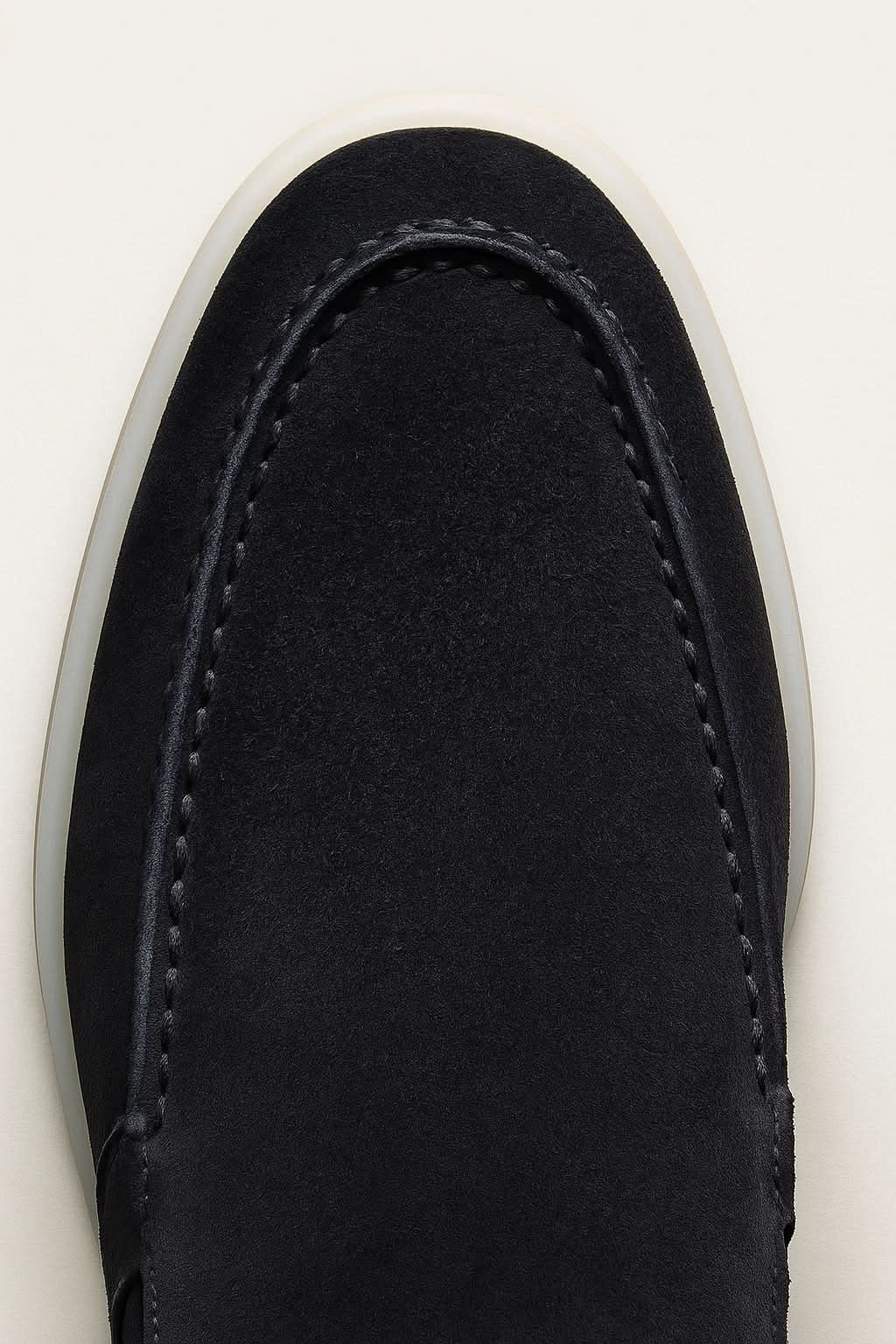 Mocassin Classique en Suède Bleu Marine