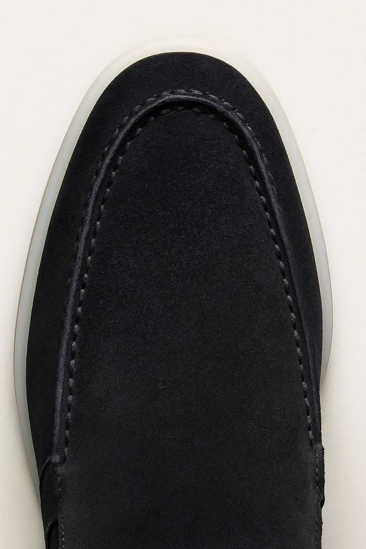 Mocassin Classique en Suède Bleu Marine