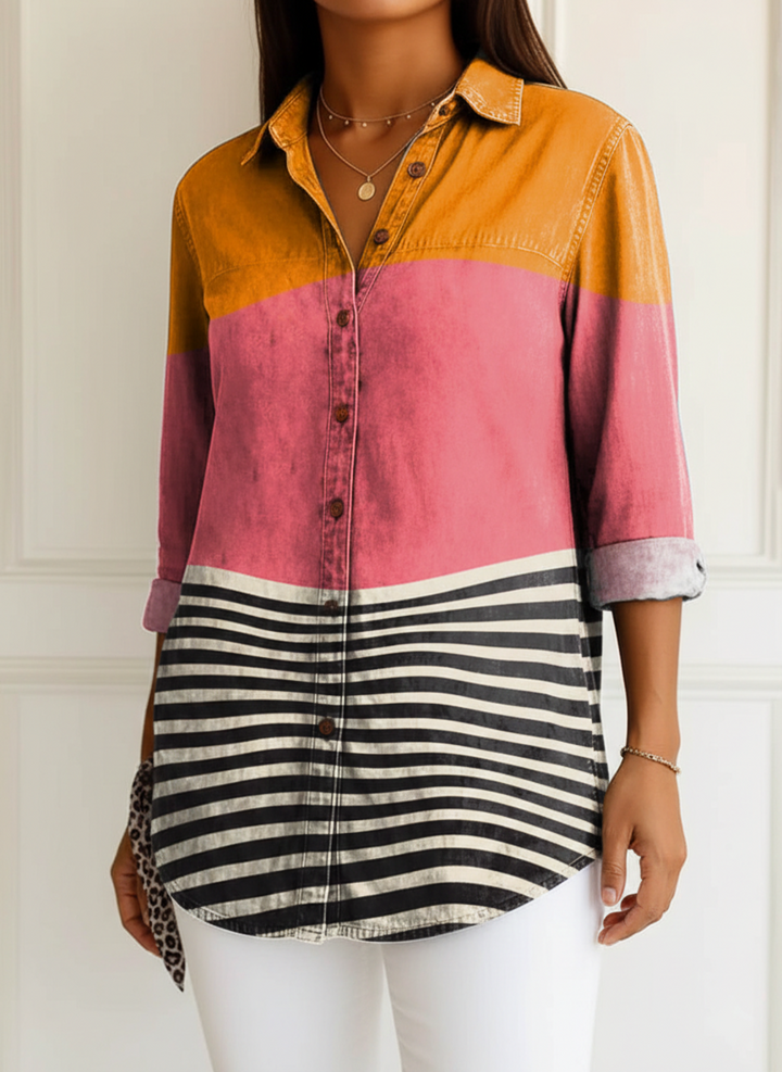 Camille | Blouse à rayures vives