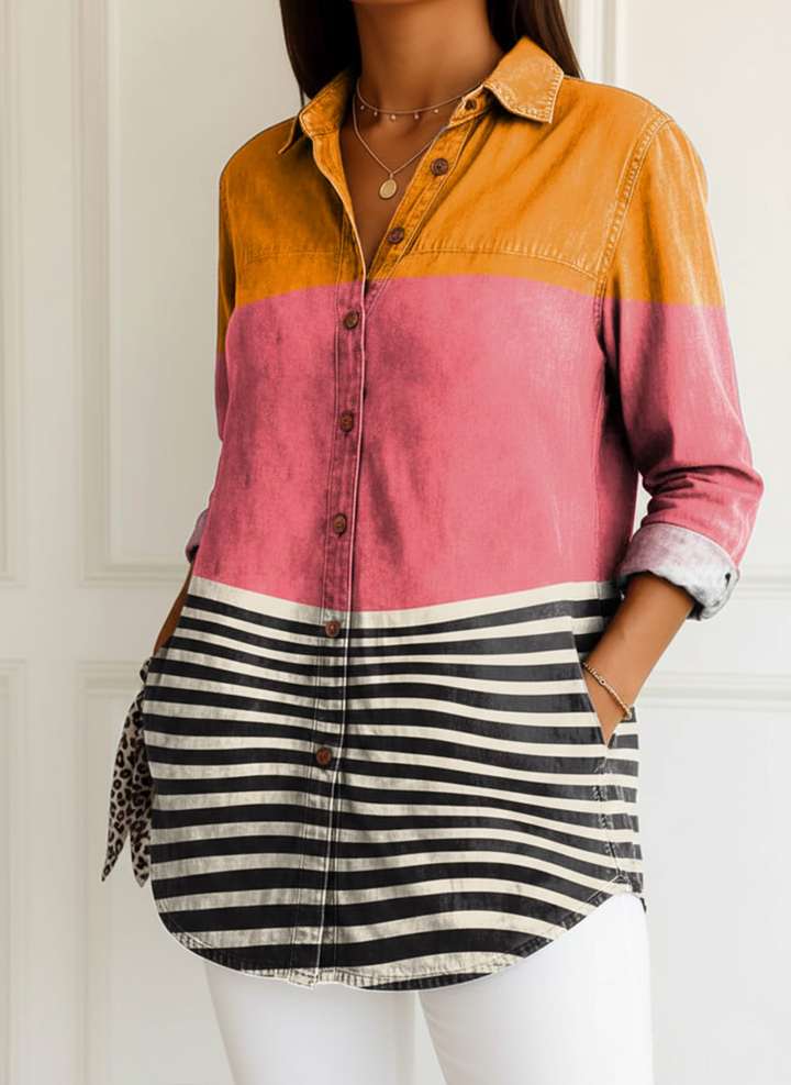 Camille | Blouse à rayures vives
