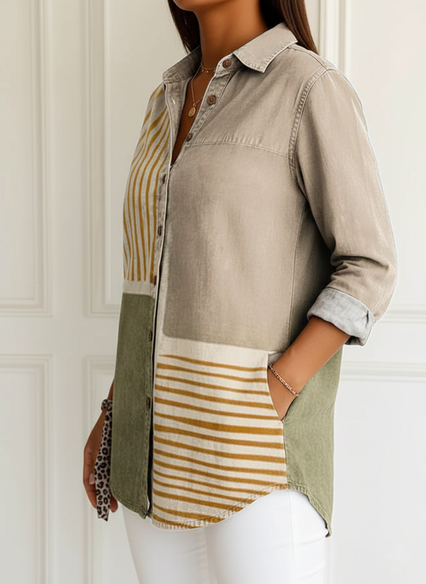 Malou | Blouse contrastée